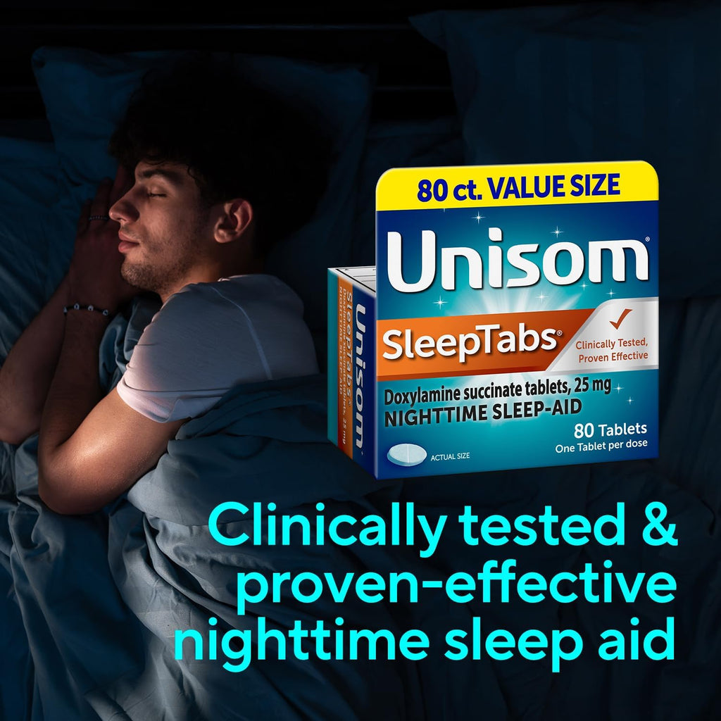 Unisom SleepTabs, Nighttime Sleep-aid, Doxylamine Succinate, 80 Tablets
