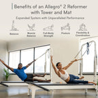 Balanced Body Allegro 2 Pilates Reformer, Pilates Exercise Equipment, Workout Equipment for Home or Studio, Storm Gray