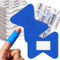 160Pcs Blue Metal Detectable Waterproof Adhesive Bandages 1.75" X 2" Butterfly Shape Food Service Blue Bandages with Quilt-Aid Pad for Catering First Aid and Wound Care Supplies