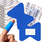 160Pcs Blue Metal Detectable Waterproof Adhesive Bandages 1.75" X 2" Butterfly Shape Food Service Blue Bandages with Quilt-Aid Pad for Catering First Aid and Wound Care Supplies