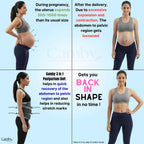 Camby 3 in 1 Postpartum belt after delivery for Post pregnancy Recovery | After Normal/C-section delivery | Maternity Abdominal Binder | Postnatal shapewear (Free Size) (Black)