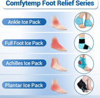 Comfytemp Ankle Ice Pack Wrap Brace for Swelling, Foot Pain Relief Reusable | FSA Eligible HSA, 2 Gel Ice Packs for Injuries Reusable, Hot Cold Compress for Plantar Fasciitis Relief, Achilles Tendonitis,