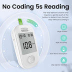 VivaGuard Talking Blood Glucose Monitor Kit, 100 Strips & 100 Lancets | Voice Guidance for Senior and Poor Vision, 1000 Large Memory, No Coding, Large Display,Carrying Case Portable for Travel