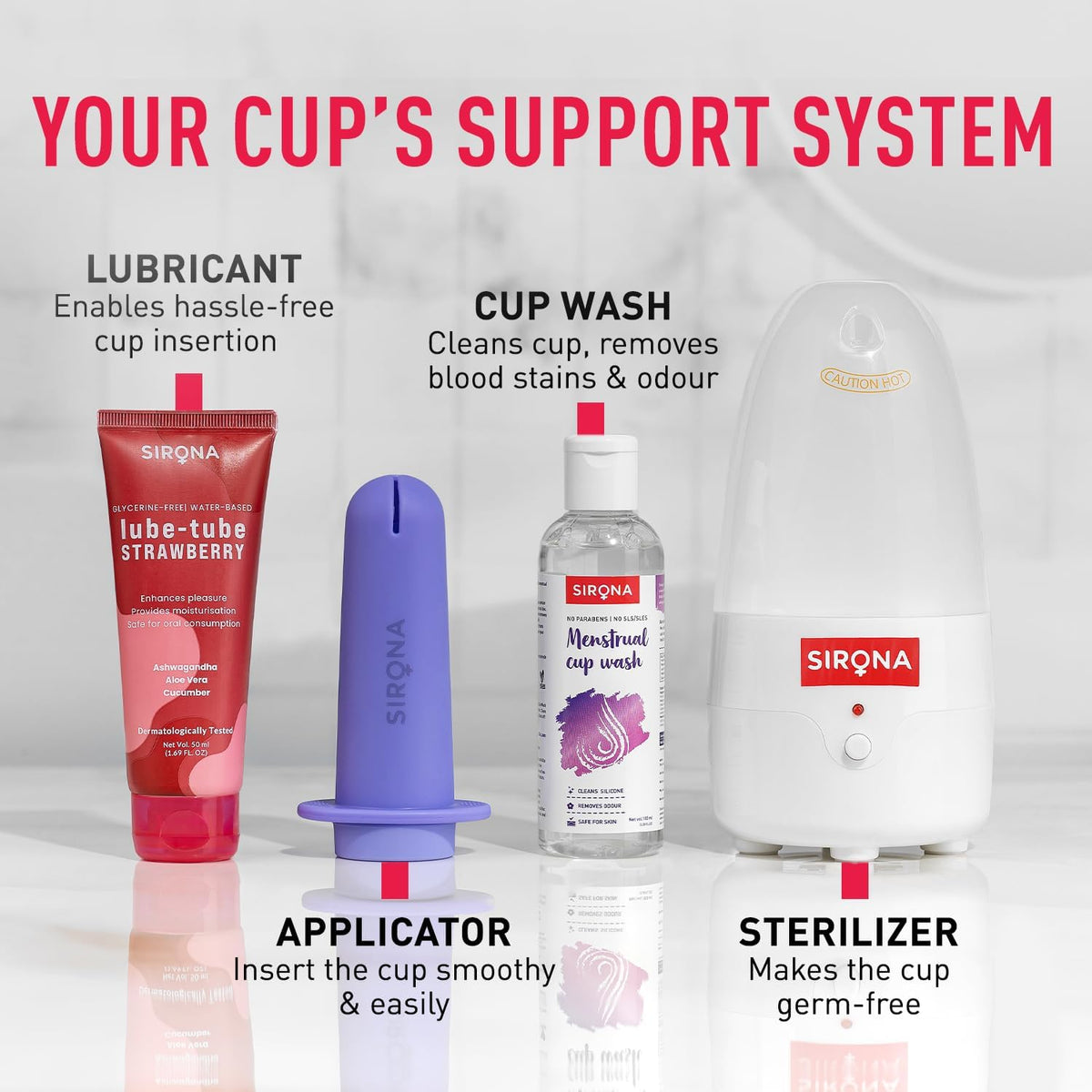 Sirona Reusable Menstrual Cup Large | Reusable Period Cup | Tampon and Pad Alternative | Super Heavy Flow