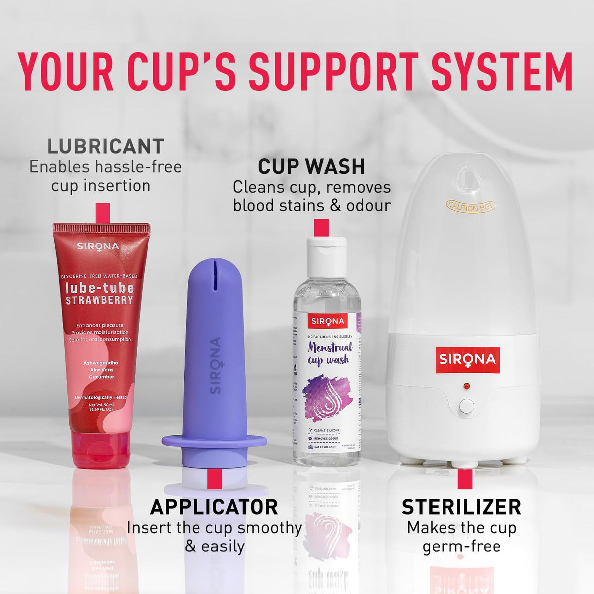 Sirona Reusable Menstrual Cup for Women - Small with Pouch | FDA Approved | Made of Ultra Soft 100% Medical Grade Silicone | Odour, Rash & Itch-Free Period | Leak-Proof Protection for 8-10 Hours