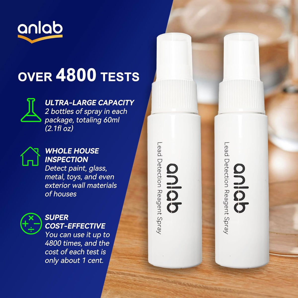 Lead Test Refill | Up to 4800 Uses | Lead Test Kit for Paint, Ceramics & More | UV Light Visible | Home Safety & Easy to Use | Lead Test Kit (Spare)