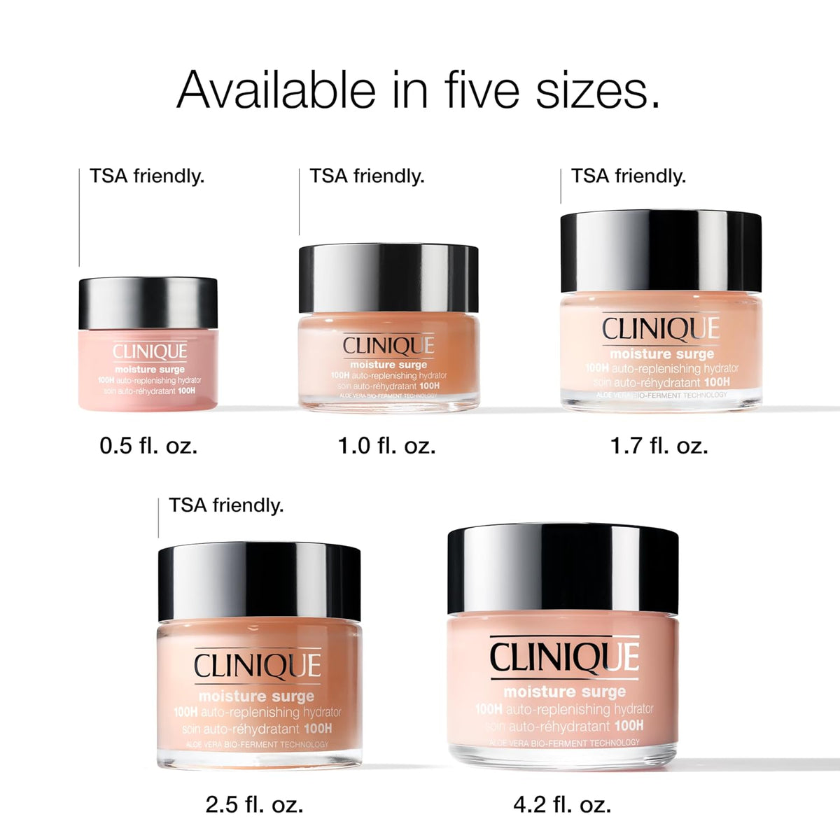 Clinique Moisture Surge 100H Auto-Replenishing Hydrator Oil Free Face Moisturizer | With Hyaluronic Acid, Aloe Bioferment and Vitamins C + E | For All Skin Types | Hydrating + Moisturizing