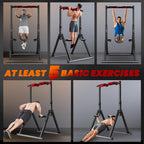 WATBKHE Power Tower Pull Up Dip Station Foldable, Pull Up Bar Station Adjustable, Multi-Function Home Gym, Strength Training Fitness Equipment, Triangular Design, for Home Outdoor
