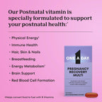 One A Day Postnatal Vitamins for Women, Postnatal Multivitamin with Folic Acid, Omega-3 DHA, B Vitamins, Support Immune Health, Breastfeeding, Post Partum Essential Nutrients for Women, 60 Ct