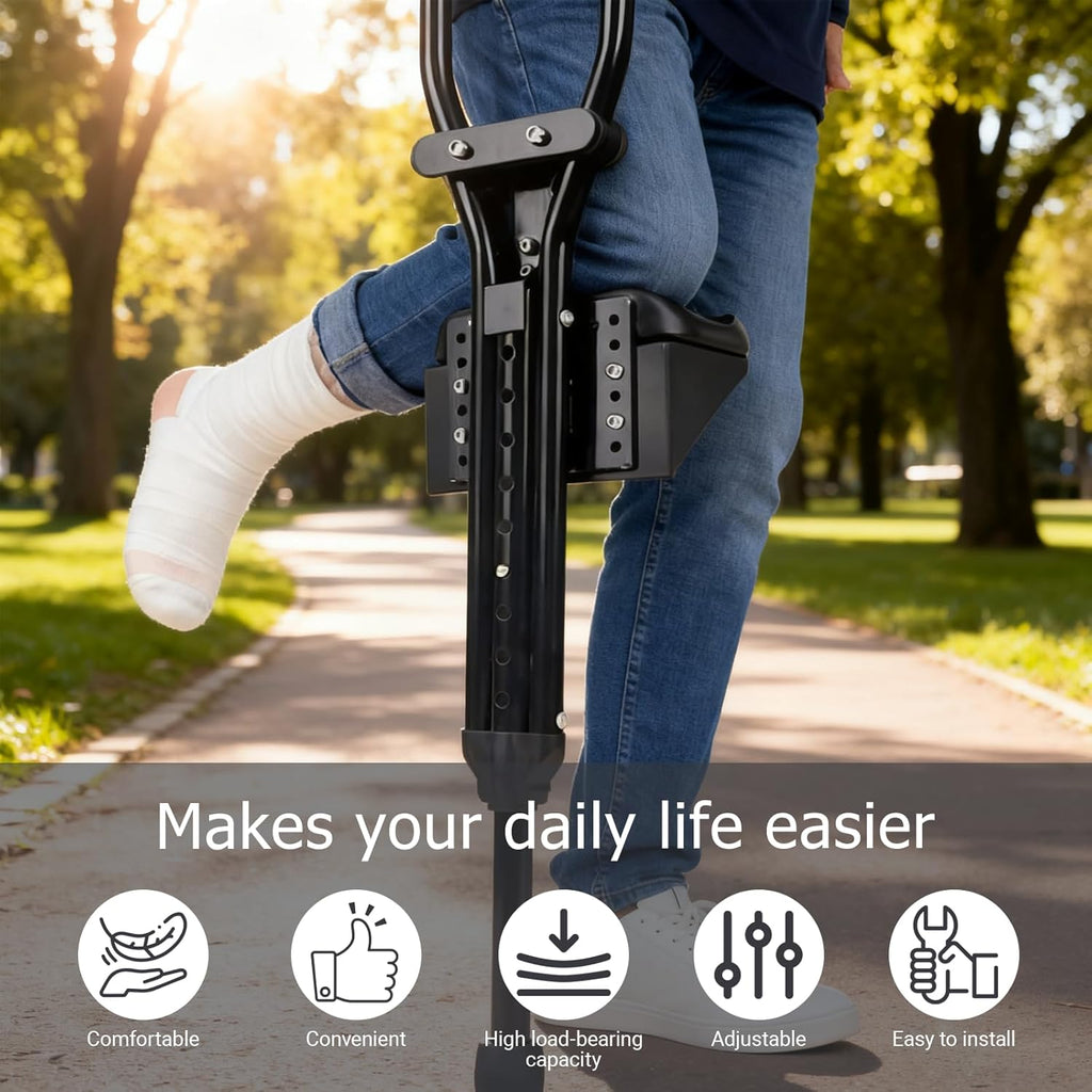 Knee Support for Crutches, Adjustable Leg Support for Post-Surgery Recovery, Comfortable Cushion for Injuries and Fractures