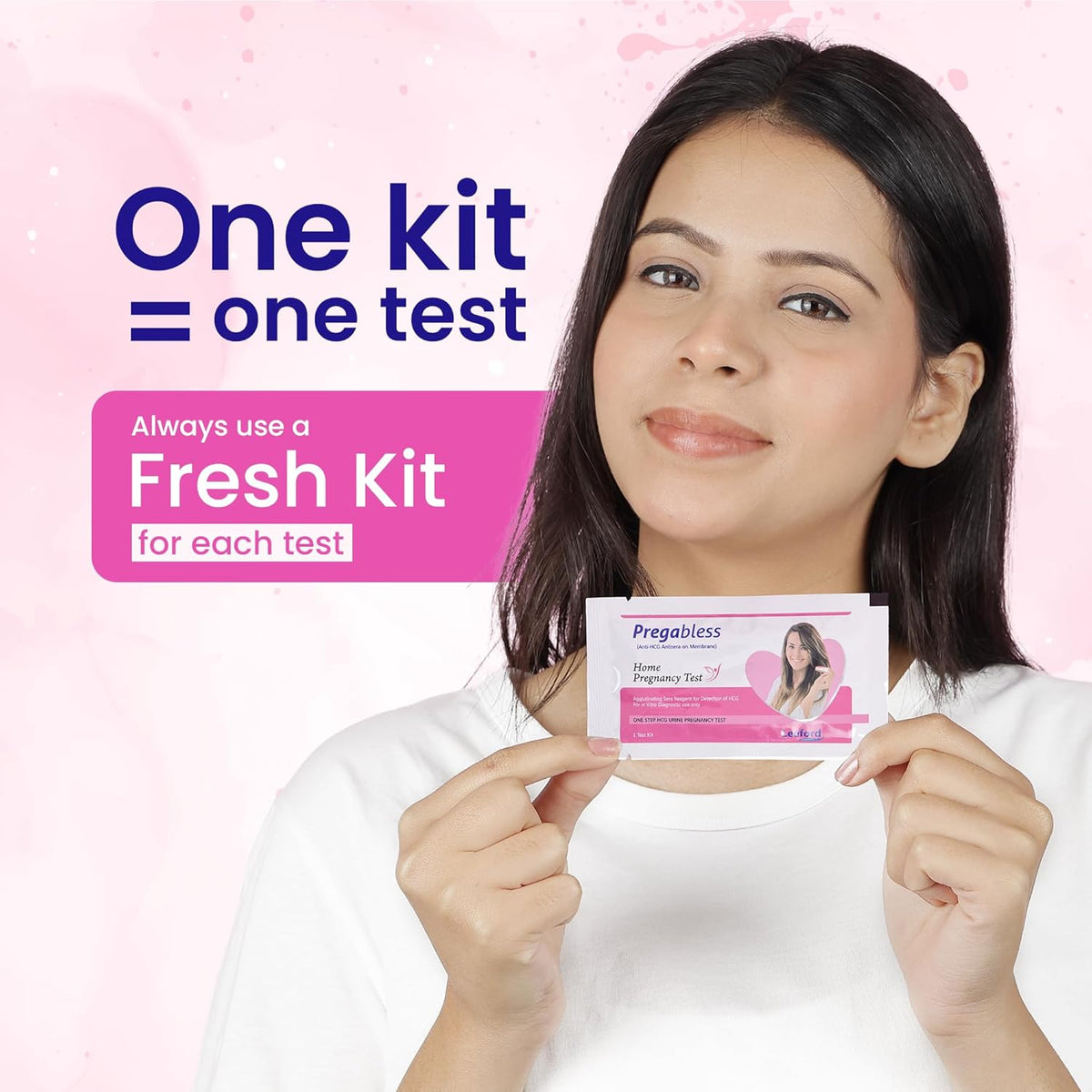 Leeford Pregabless Pregnancy Test Kit | AT Home Pregnancy Test | 1 Step HCG Urine Test | Accurate Result in 3-5 Minutes | Home Pregnancy Check | Single-Use Device with Dropper | Accurate & Easy to Use | Pack of 4