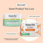 The Honey Pot Company - Cotton Comfort - Panty Liners for Women | Non-Herbal - Organic Cotton Cover & Ultra-Absorbent Pulp Core - Sanitary Pads - Feminine Care - 120ct