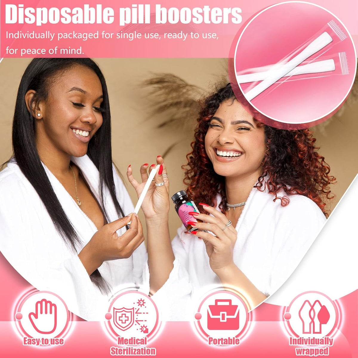 Suppository Applicator, 20 Pcs Vaginal Cream Applicator, Disposable Vaginial Applicators for Most Boric Acid Suppositories, Pills, Tablets and Size 0 and 00 Capsules, Individually Wrapped