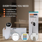 @AL21 Dual Mode Thermometer for Adults, Kids, and Babies – Infrared Digital Forehead and Ear Thermometer No Touch, Fever Alarm, 1-Second Reading, 32 Memory Recall