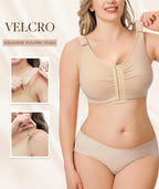BRABIC Post Surgery Front Closure Bras for Women Full Coverage Compression Mastectomy Wireless Bra with Adjustable Straps