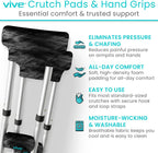 Vive Premium Crutch Pads & Hand Grips - Comfortable, Breathable | Machine Washable Padding - Moisture Wicking & Odor Reducing Pillow Accessory Covers for Adult & Youth Walking Crutches