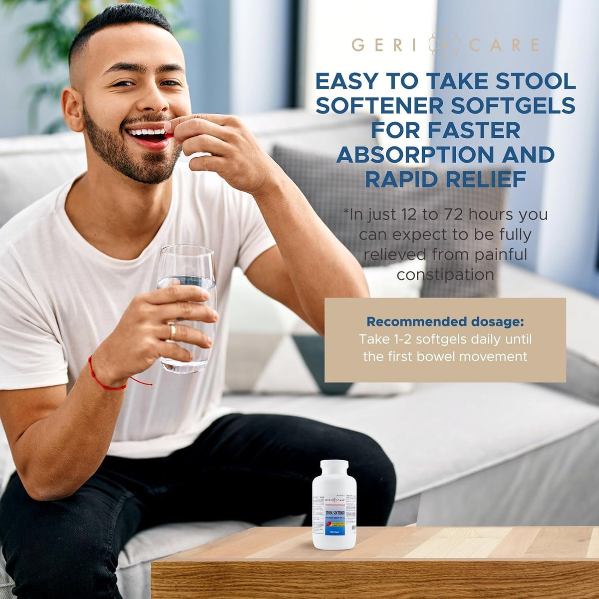 GeriCare Docusate Sodium Stool Softener, 100mg Softgels (Bottle of 1,000)