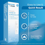 2San COVID-19 and Flu A/B Rapid Test Kit, 15-Minute Results, Easy At-Home Antigen Self-Test for Quick and Accurate Detection of COVID and Influenza, 5 Pack