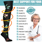 Bluemaple Thigh High Compression Socks for Women and Men Circulation(3 Pairs) Over the Knee-Best Support for Running,Travel