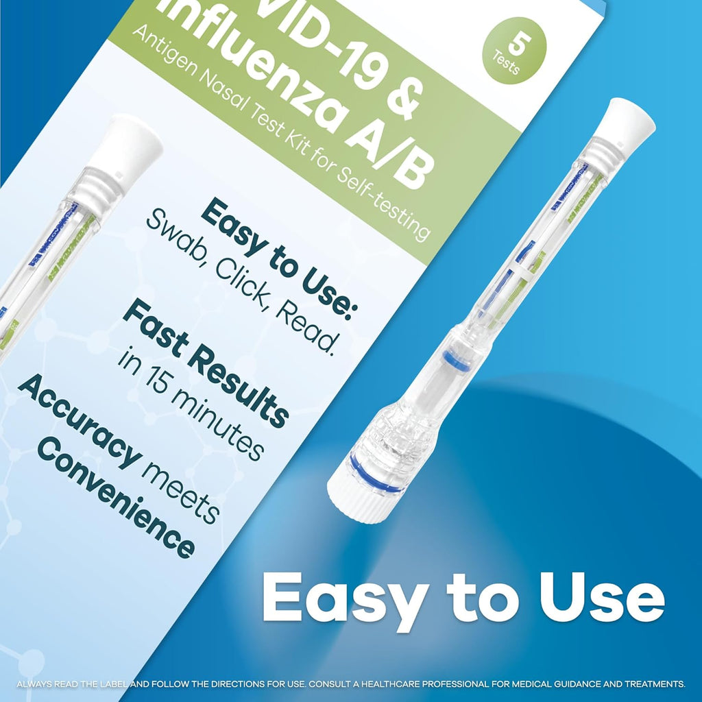 2San COVID-19 & Flu A/B Pen Test – Results in 15 Minutes – 5-Pack (5 Test) – Rapid Antigen Home Test – Clinically Accurate – Easy, Non-Intrusive Nasal Swab – Detects Flu & COVID