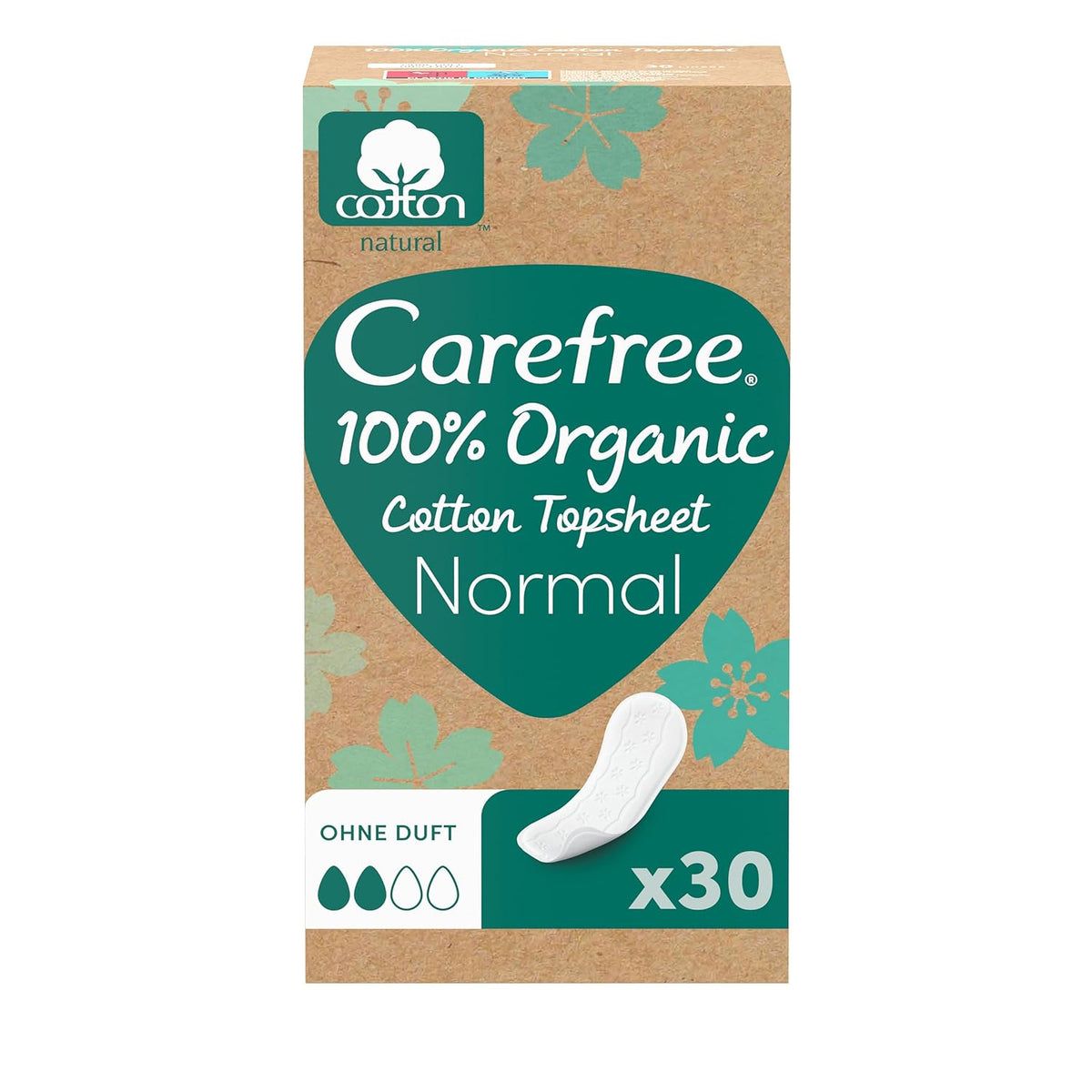 Carefree Panty Liners Organic 30 pieces