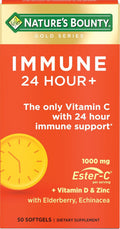 Nature's Bounty Immune 24 Hour +, 2 Softgels per Day, 50 Count