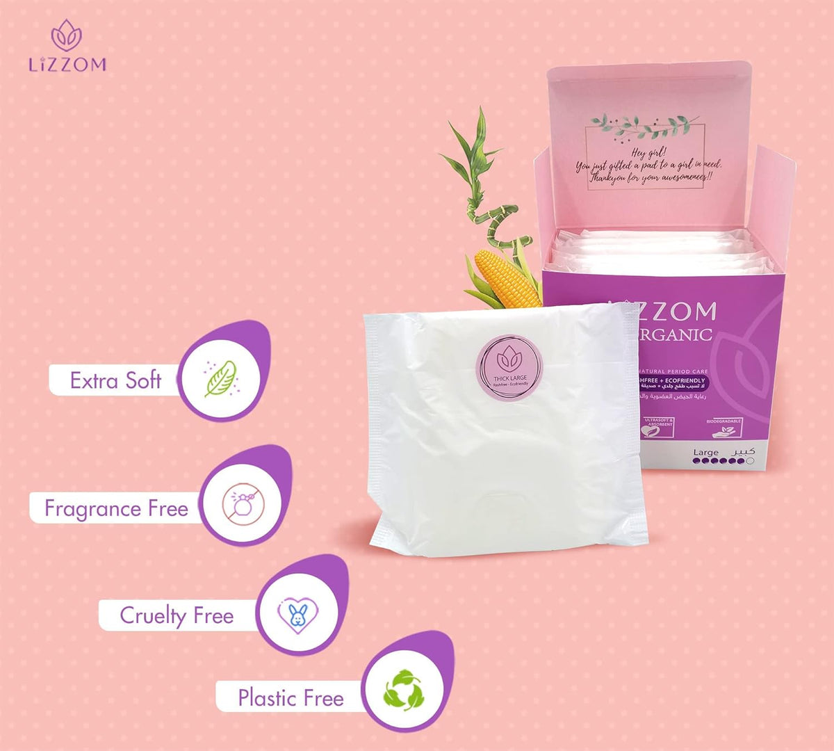 LiZZOM Sanitary Pads Organic Overnight