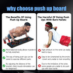 Push Up Board – Features 15 angle slots for perfect push-up form, targeting chest, arms, shoulders, core & back for a full-body workout.