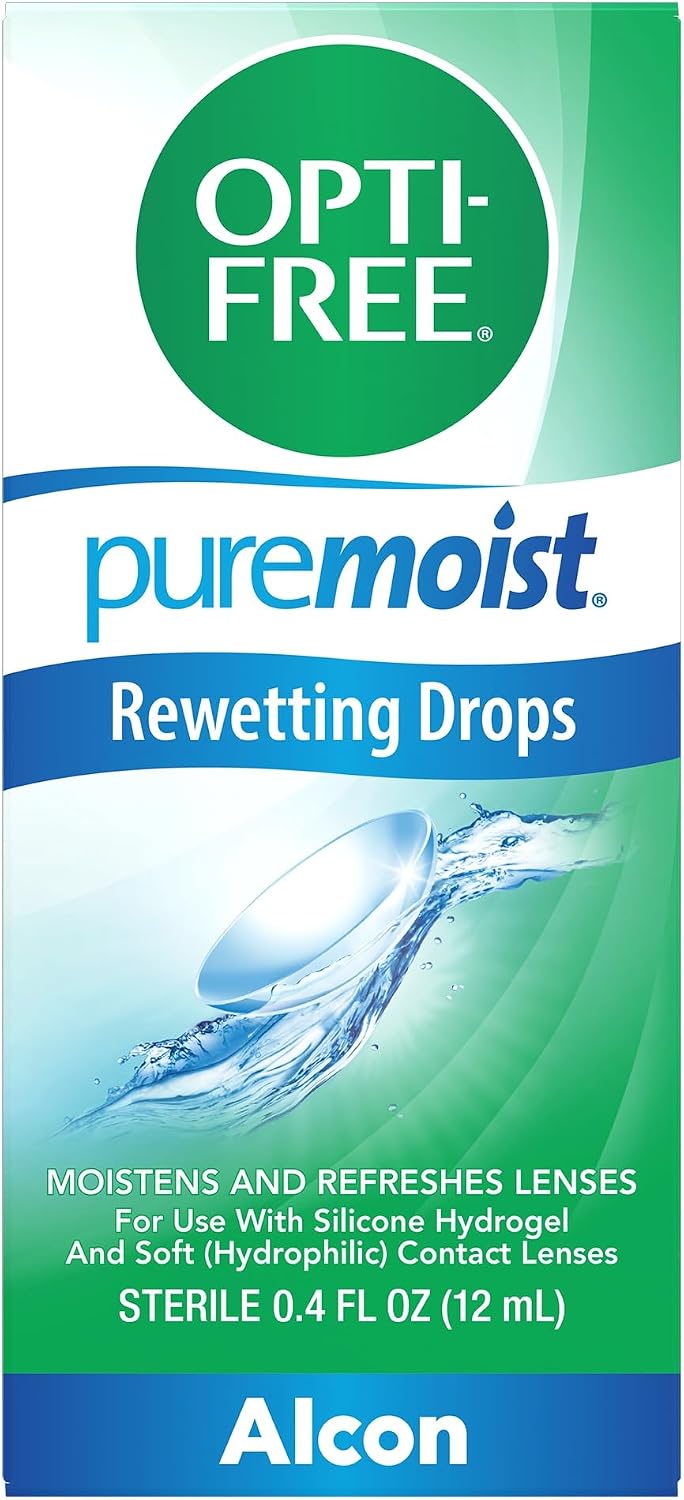 OPTI-FREE Puremoist Contact Lens Rewetting Drops, 12 mL