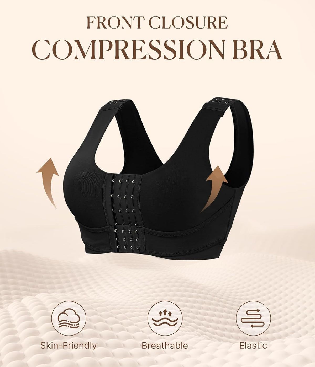 BRABIC Womens Wireless Front Closure Bra Post Surgery Compression Mastectomy Surgical Support Full Coverage Bralette
