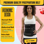 Camby 3 in 1 Postpartum belt after delivery for Post pregnancy Recovery | After Normal/C-section delivery | Maternity Abdominal Binder | Postnatal shapewear (Free Size) (Black)