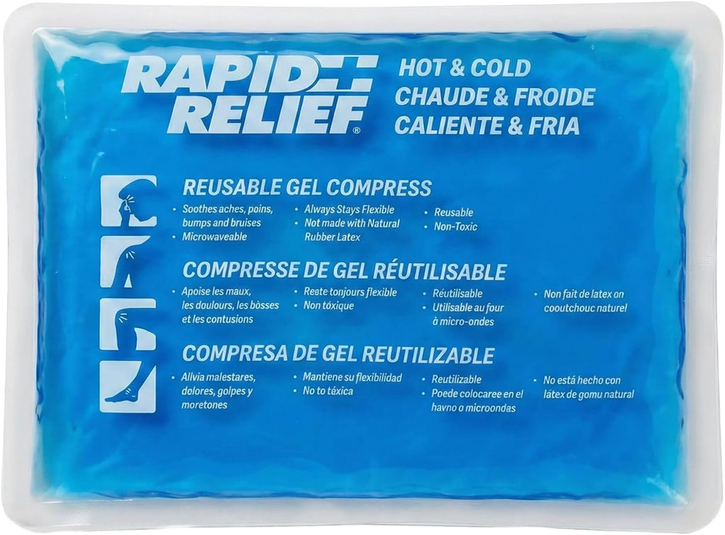 Rapid Relief Gel Ice Pack, Reusable Cold Pain Relief, Small 4x6 Inch 1 Ct