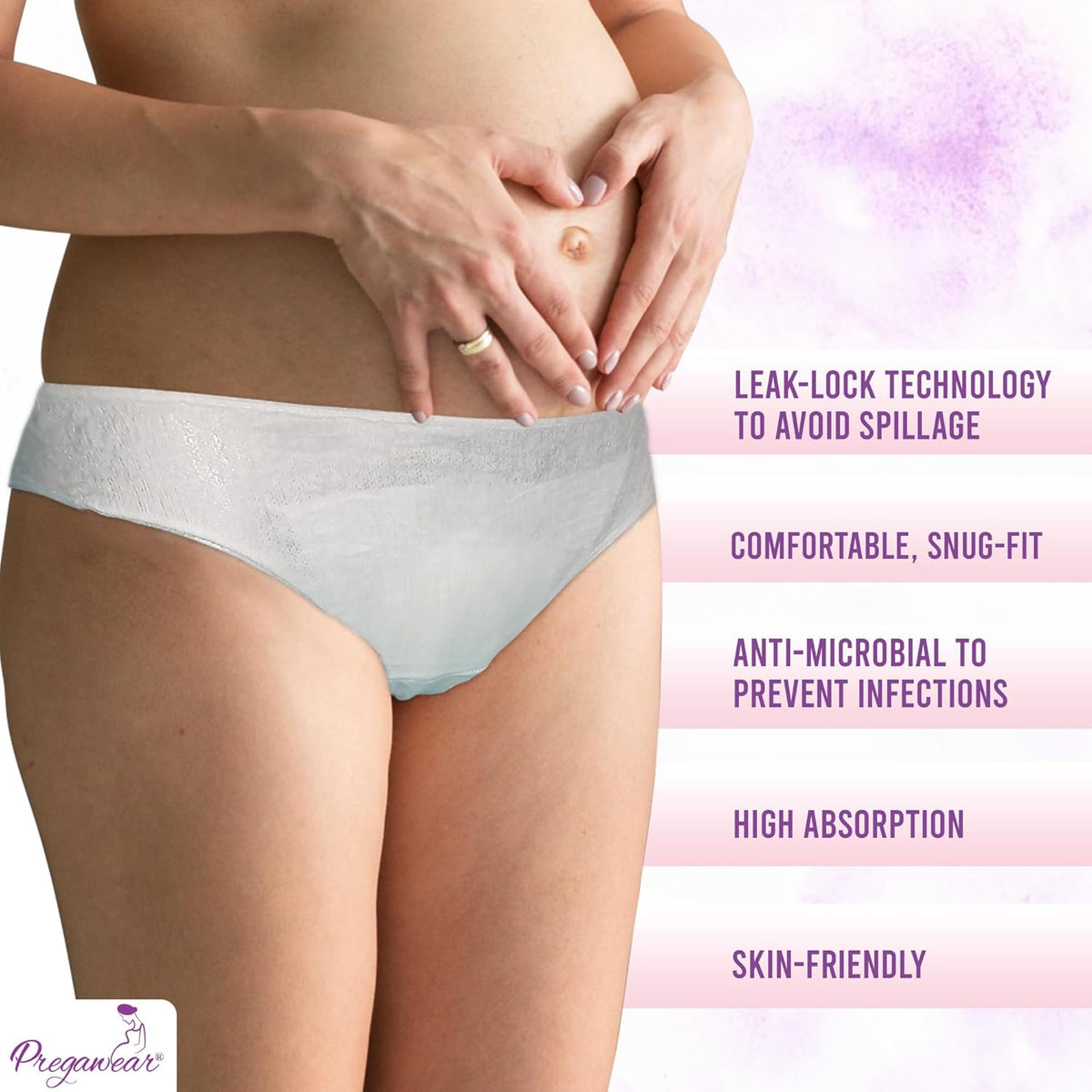Pregawear Maternity Panty| Disposable Period Panties| Postpartum Underwear| Heavy Flow & Rash Free Periods| Leak Proof Pads After Delivery| Overnight Protection|Toxic Free (Pack of 5 - XXL)