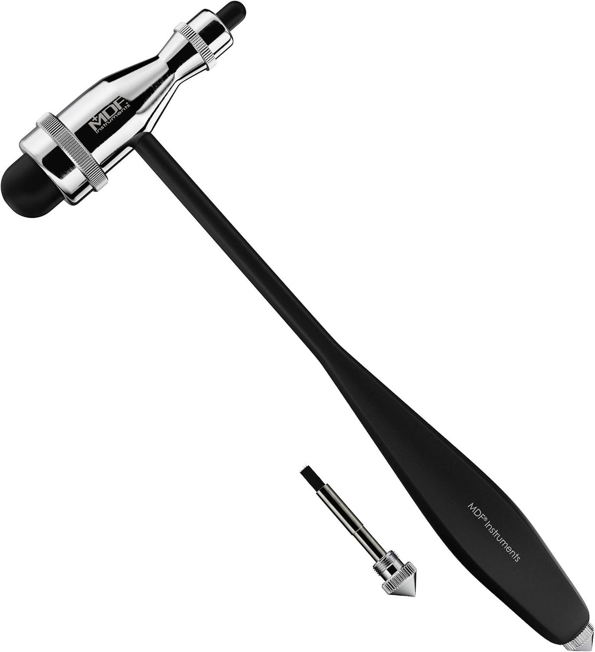 MDF Instruments, Tromner Neurological Reflex Hammer with Built-in Brush for Cutaneous and Superficial Responses - Light - HDP Handle - Durable, Professional-Grade - Black (MDF555P-11)