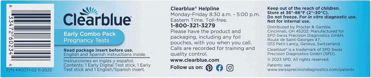 Clearblue Early Pregnancy Test Kit, at-Home Pregnancy Test Kit for Women, hCG Hormone Pregnancy Tests with Easy-to-Read Results, 2 Tests