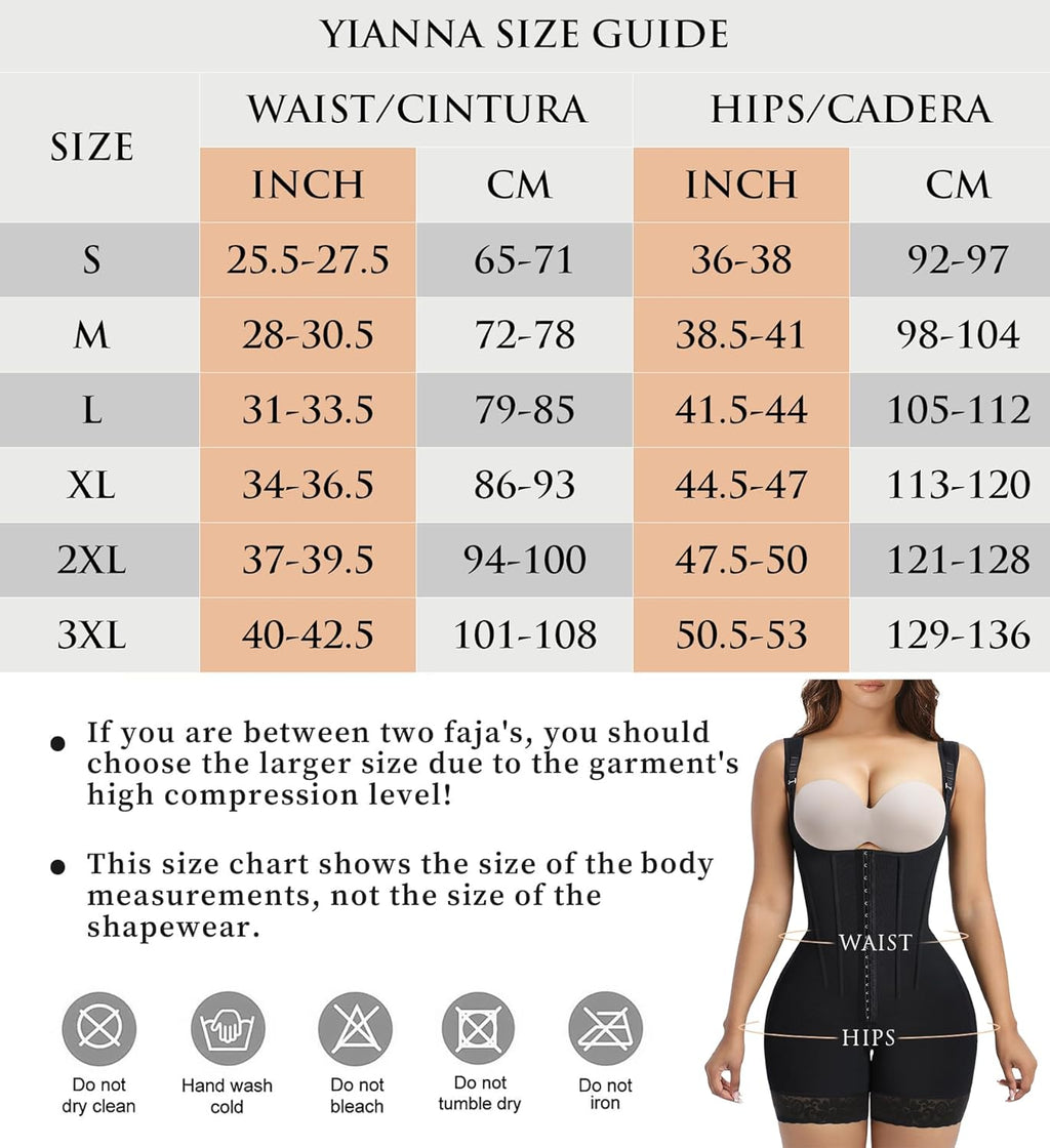 YIANNA Body Shaper Woman Slimming Colombian Fajas Reductoras with Steel Bones Shaper Tummy Postpartum