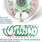 LiveFine 28-Day Locking Automatic Pill Dispenser with Alarm, Clear Lid