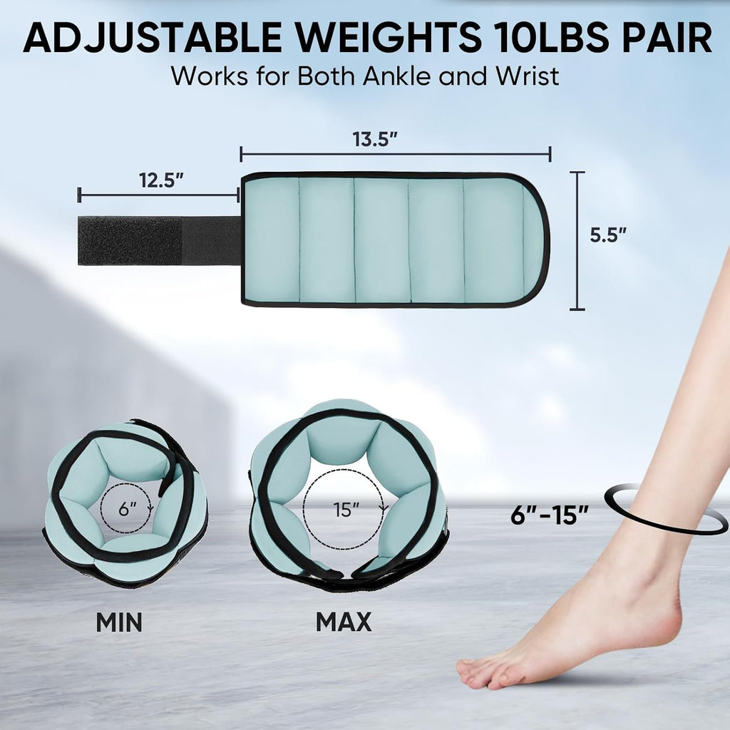 APEXUP Adjustable Ankle Weights for Women and Men, Modularized Leg Weight Straps for Yoga, Walking, Running, Aerobics, Gym, Physical Therapy