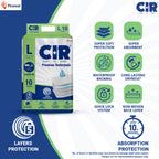 CIR Premium Underpads, Large (90x60cm) I 10 hrs Absorption Protection I 10 Units I Waterproof I Protects Surfaces from Incontinence I Super Soft Polymer x Pack of 1