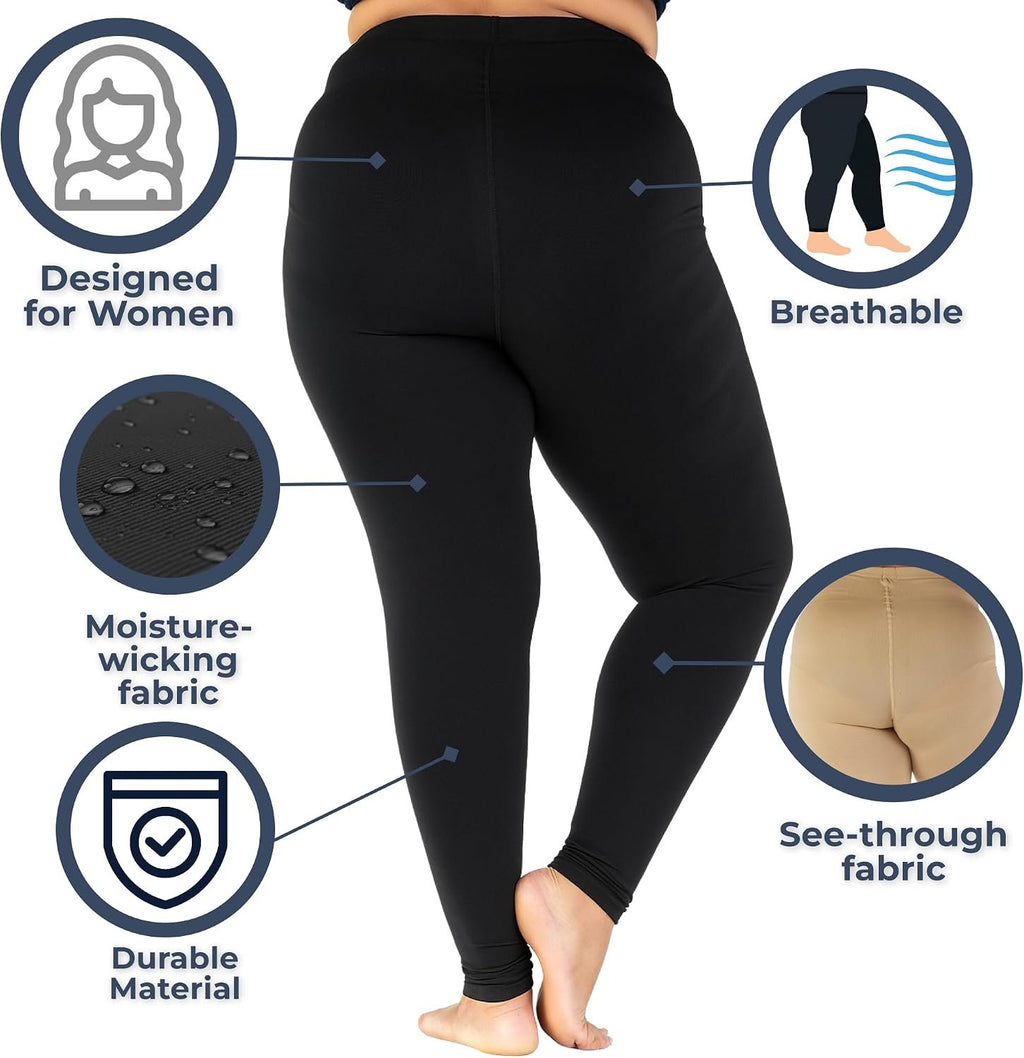 Women’s 20–30 mmHg Graduated Compression Leggings – High Waist Support Pantyhose Tights for Varicose Veins, Swelling & Everyday Comfort, MM3013