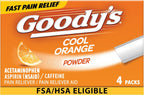 Goody's Extra Strength Headache Powder, Cool Orange Flavor, Dissolve Packs, 4 Individual Packets