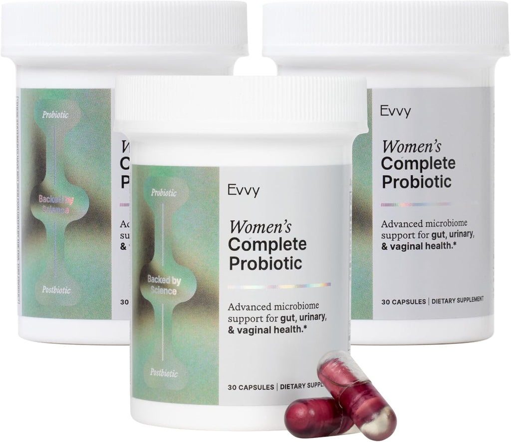 Evvy Women's 3-in-1 Probiotic Gut, Urinary & Vaginal Health | 90 Day Supply