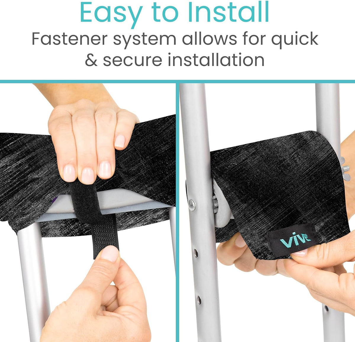 Vive Premium Crutch Pads & Hand Grips - Comfortable, Breathable | Machine Washable Padding - Moisture Wicking & Odor Reducing Pillow Accessory Covers for Adult & Youth Walking Crutches