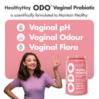 HealthyHey ODO Vaginal Probiotics for Women pH Balance with Prebiotics & Lactobacillus Probiotic Blend - Vaginal Health Supplement - Promote Healthy Vaginal Odor & Vaginal Flora - 60 Veg Capsules