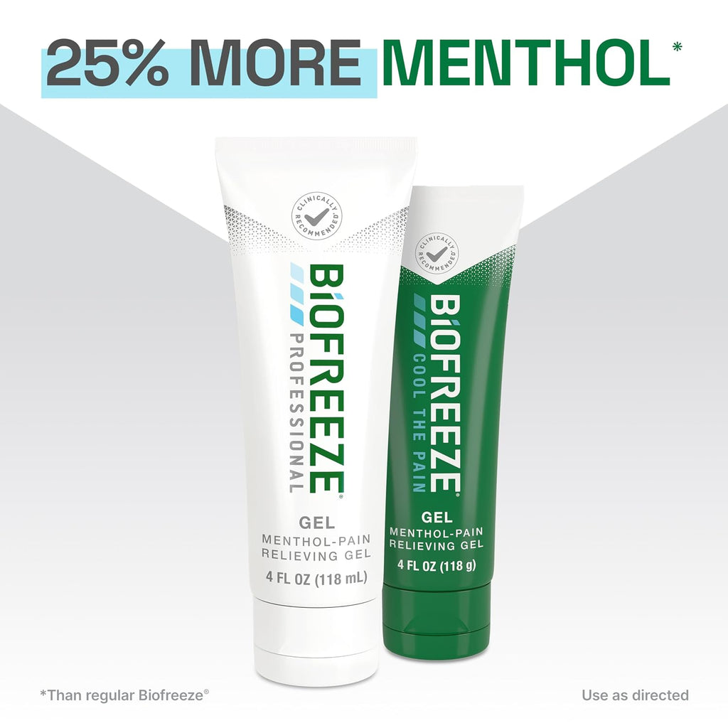 Biofreeze Professional Pain Relief Gel, Cooling Menthol, 4 FL OZ (3 pack)