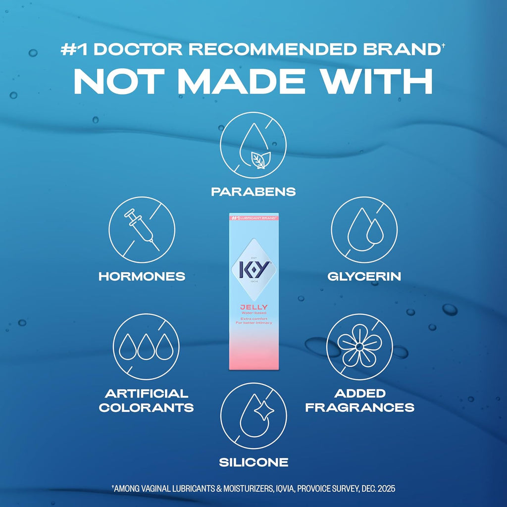 K-Y Jelly Classic Water-Based Personal Lubricant, Water Based Lube Helps Relieve Discomfort, 7 FL OZ