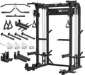 MAJOR FITNESS F22 Power Rack, 1600lbs All-in-One Squat Rack with Dual Pulley System, Heavy-Duty Steel Frame, Attachments & Storage for Home Gym Strength Training