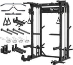 MAJOR FITNESS F22 Power Rack, 1600lbs All-in-One Squat Rack with Dual Pulley System, Heavy-Duty Steel Frame, Attachments & Storage for Home Gym Strength Training