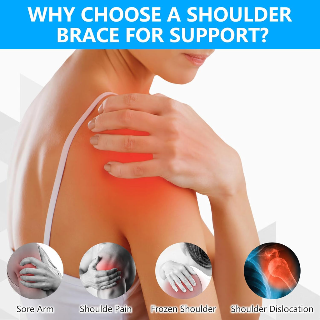 Shoulder Brace for Pain Relief - Adjustable Support for Rotator Cuff Injuries, Tendonitis & Shoulder Recovery, Breathable Neoprene Wrap, Universal Fit for Adults