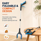 32" Grabber Reacher Tool, LEGENDONE 2-Pack Long Foldable Reaching Pickup Tool for Senior, Wide Claw Trash Picker Stick, Surgery Recovery Must Haves Gifts, 360° Rotating Jaw| Anti-Slip| Magnetic Tip